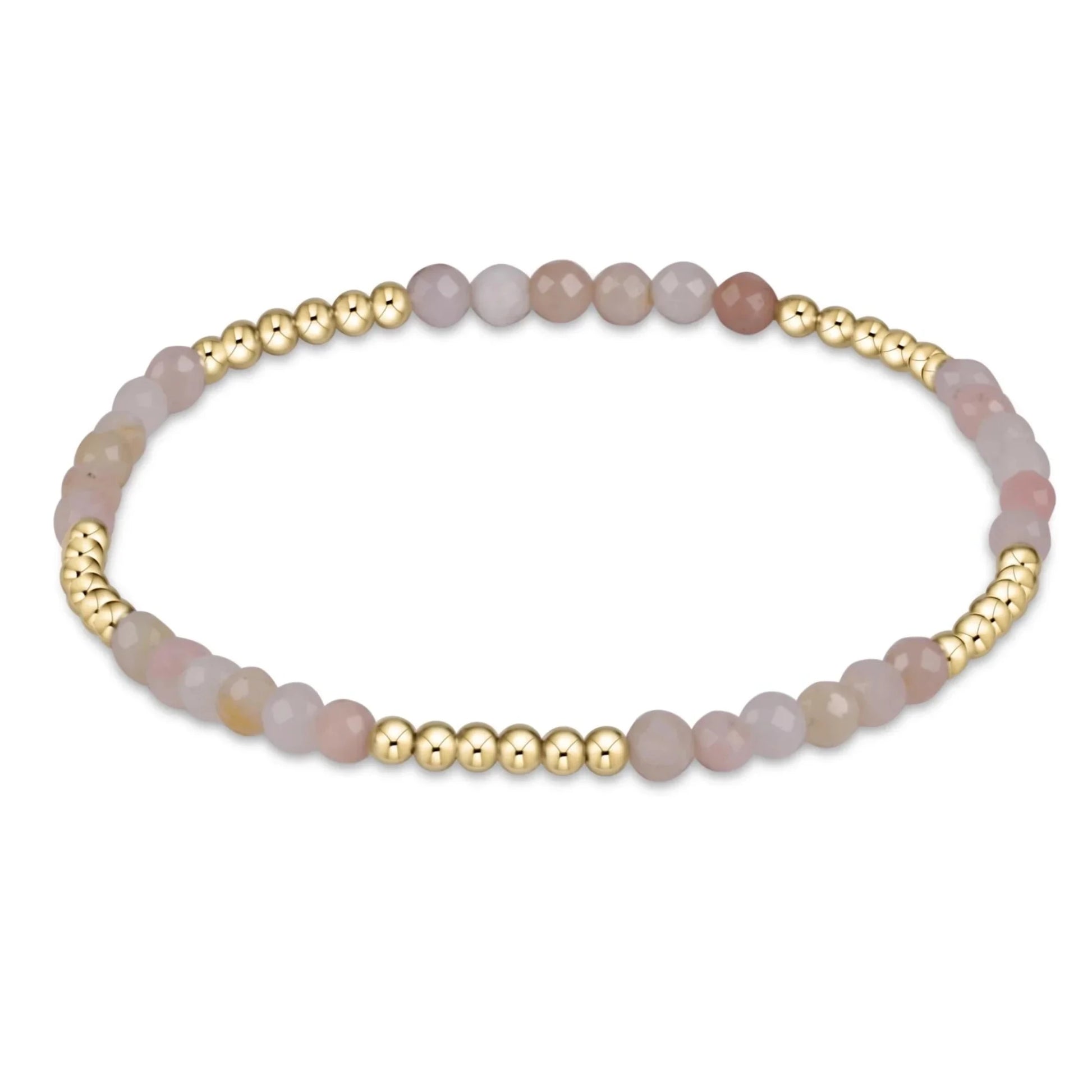 BLISSFUL PATTERN 2.5MM BEAD BRACELET - PINK OPAL - She Chester