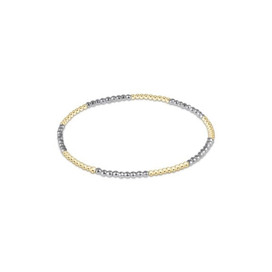 Blissful Pattern 2mm Bead Bracelet - Bright Silver - She Chester