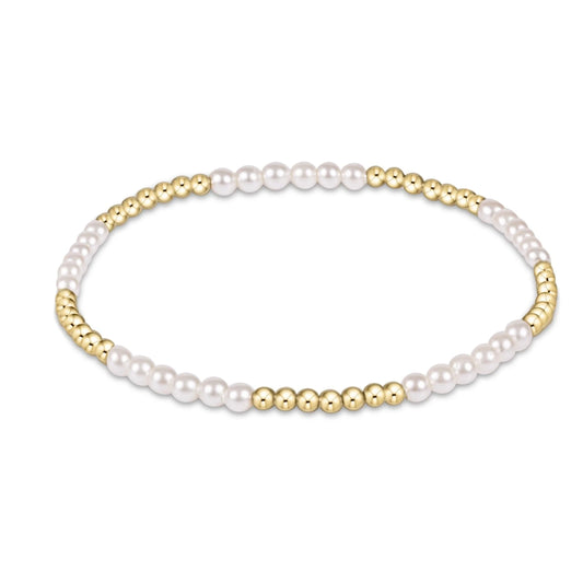 Classic Blissful 3mm Pearl Bead Bracelet