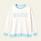 Blue Floral Bride Oversized Crewneck - She Chester
