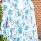 Blue Floral SS UPF Pullover - She Chester