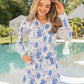 Blue Floral SS UPF Pullover - She Chester