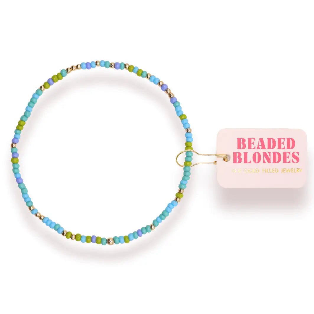 Blue & Green Sprinkle BB Standard Bracelet - She Chester