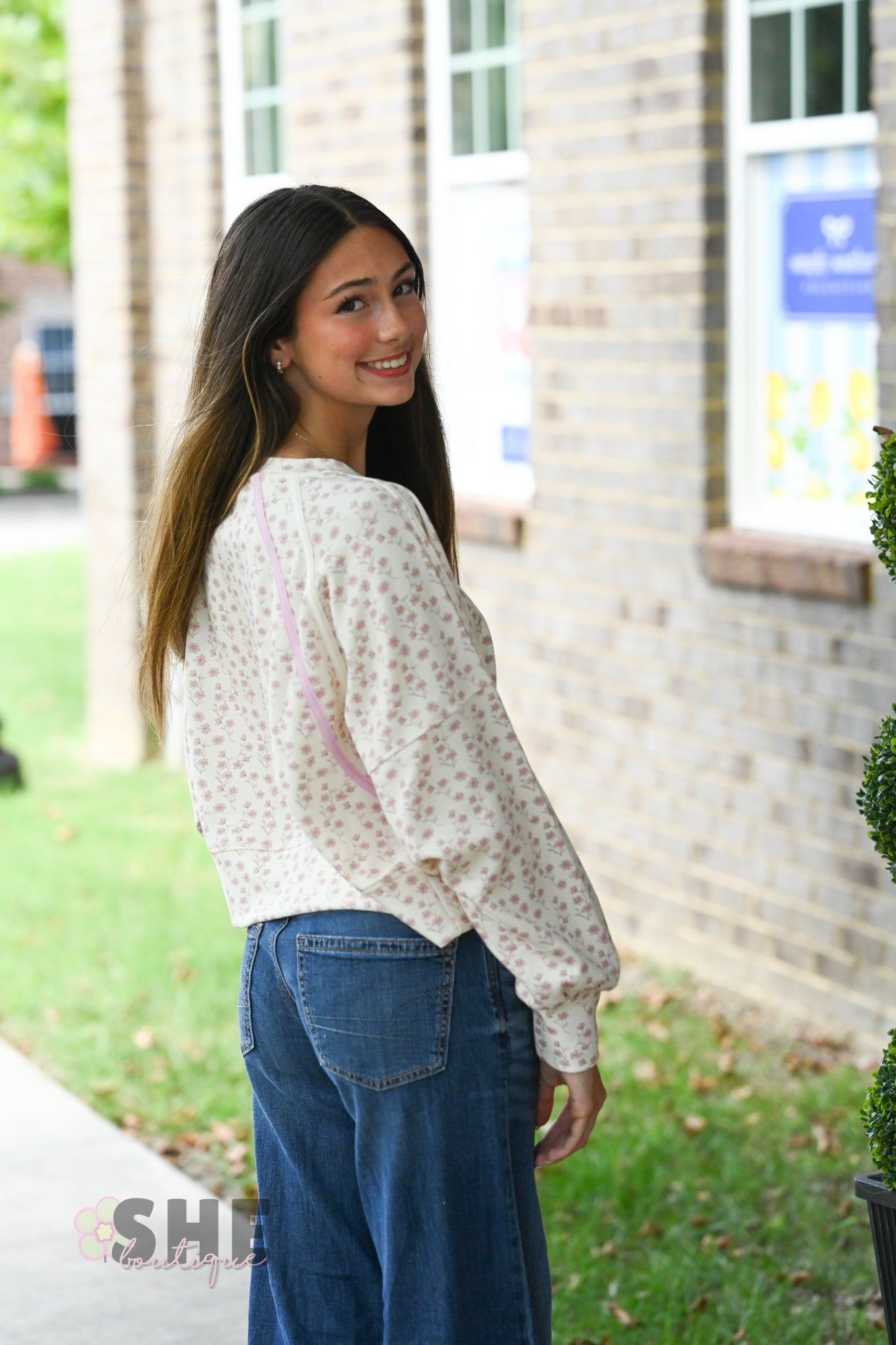 Blush Flower SS Pull Over - She Chester