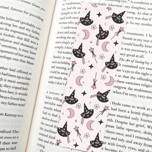 Boho Floral Witch Bookmark – Soft Matte Laminated - She Chester