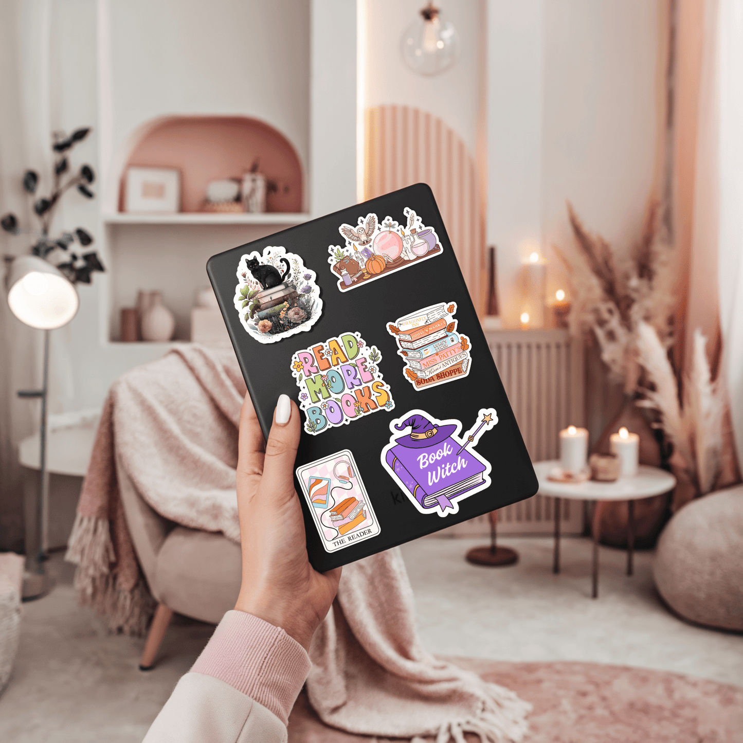 Book Witch Sticker – Halloween Bookish, Glossy Vinyl : 2.5" - She Chester
