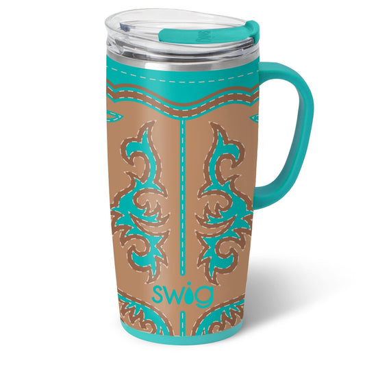 Boot Scootin Turquoise Travel Mug 22oz - She Chester