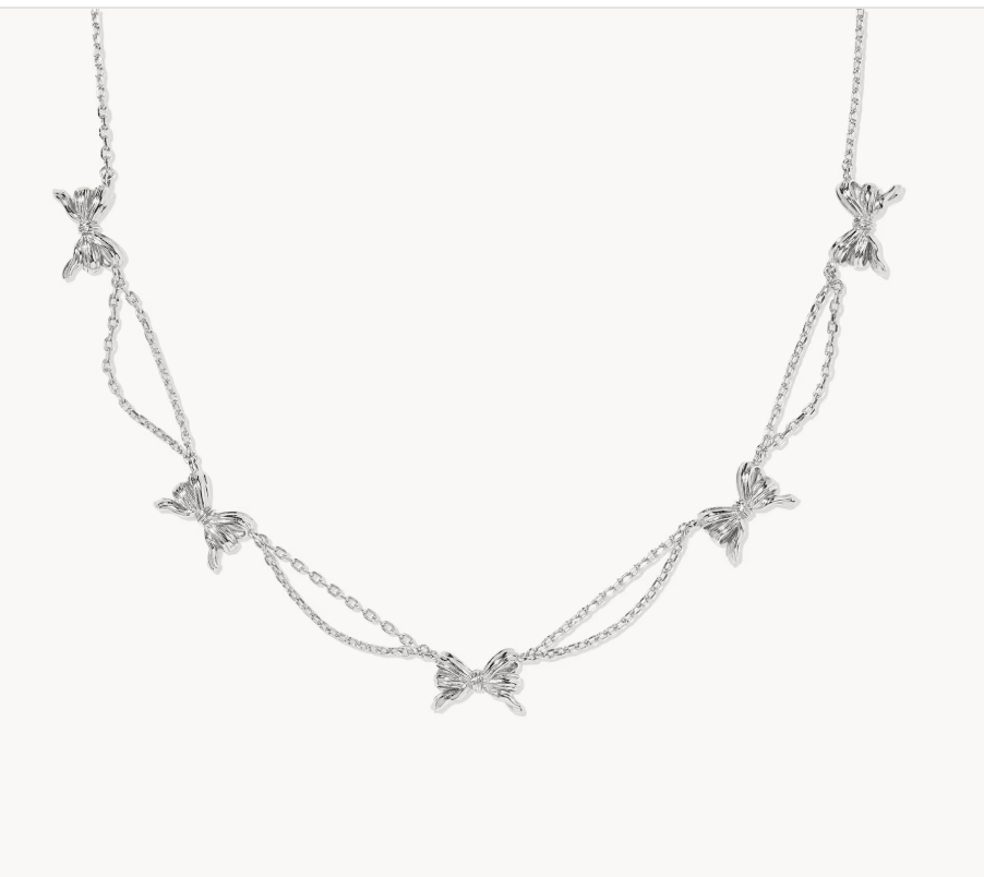 BOW STRAND NECKLACE SILVER - She Chester