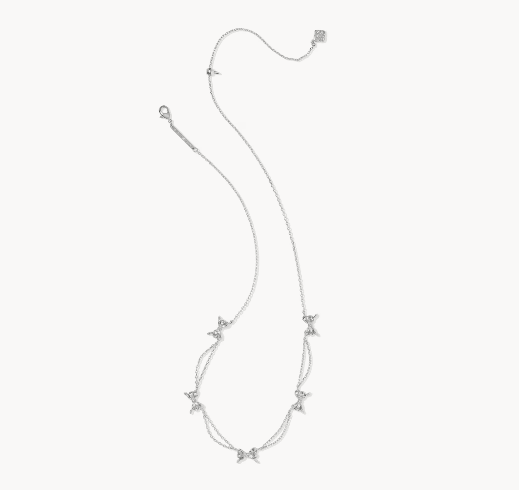 BOW STRAND NECKLACE SILVER - She Chester