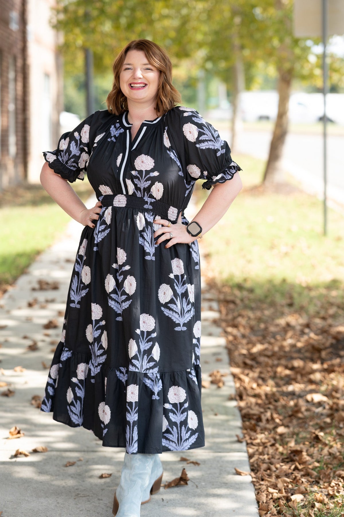 Bowie Blue Floral Midi - She Chester