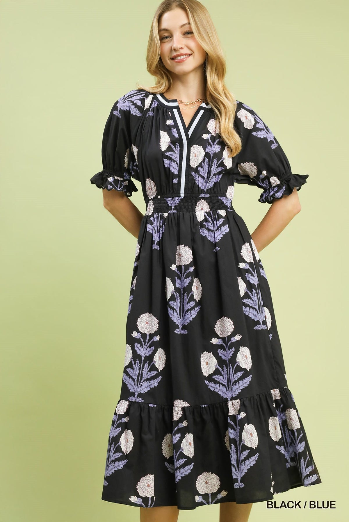 Bowie Blue Floral Midi - She Chester