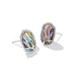 DAPHNE CORAL FRAME STUD EARRINGS IN SILVER ABALONE