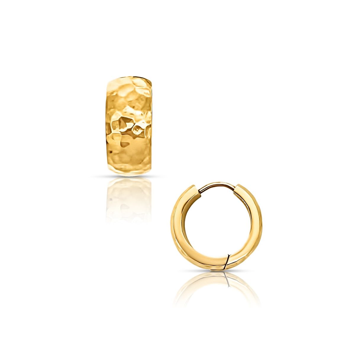 Brennan Hammered Huggie Hoop Earring - She Chester