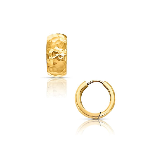 Brennan Hammered Huggie Hoop Earring - She Chester