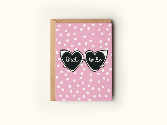 Bride To Be Heart Sunglasses Greeting Card - She Chester