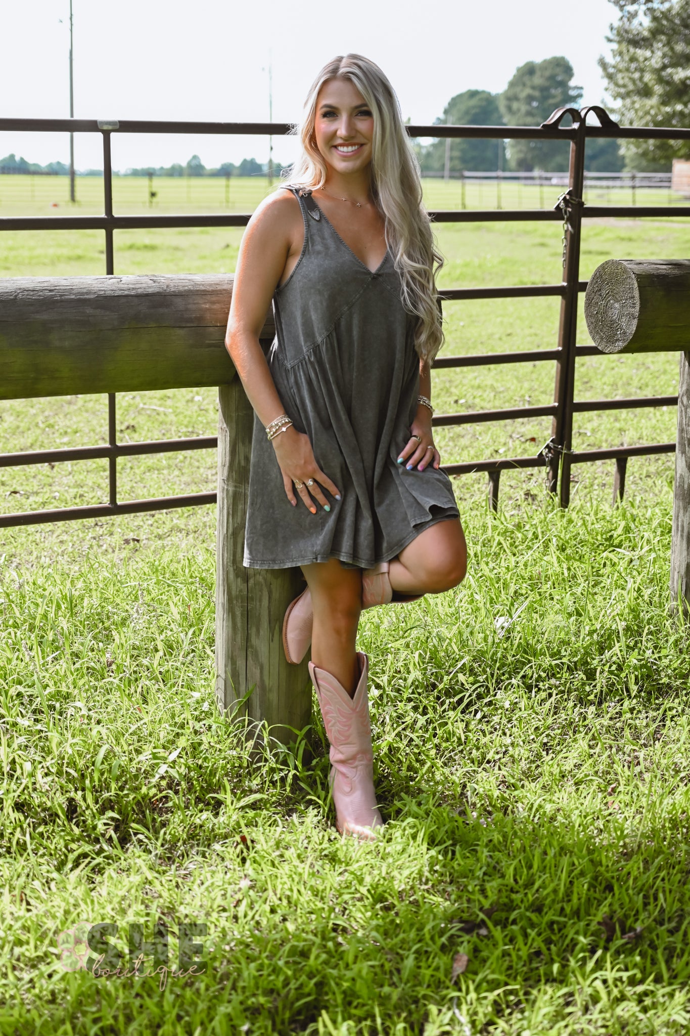 Brie Buckle Babydoll Dress - She Chester