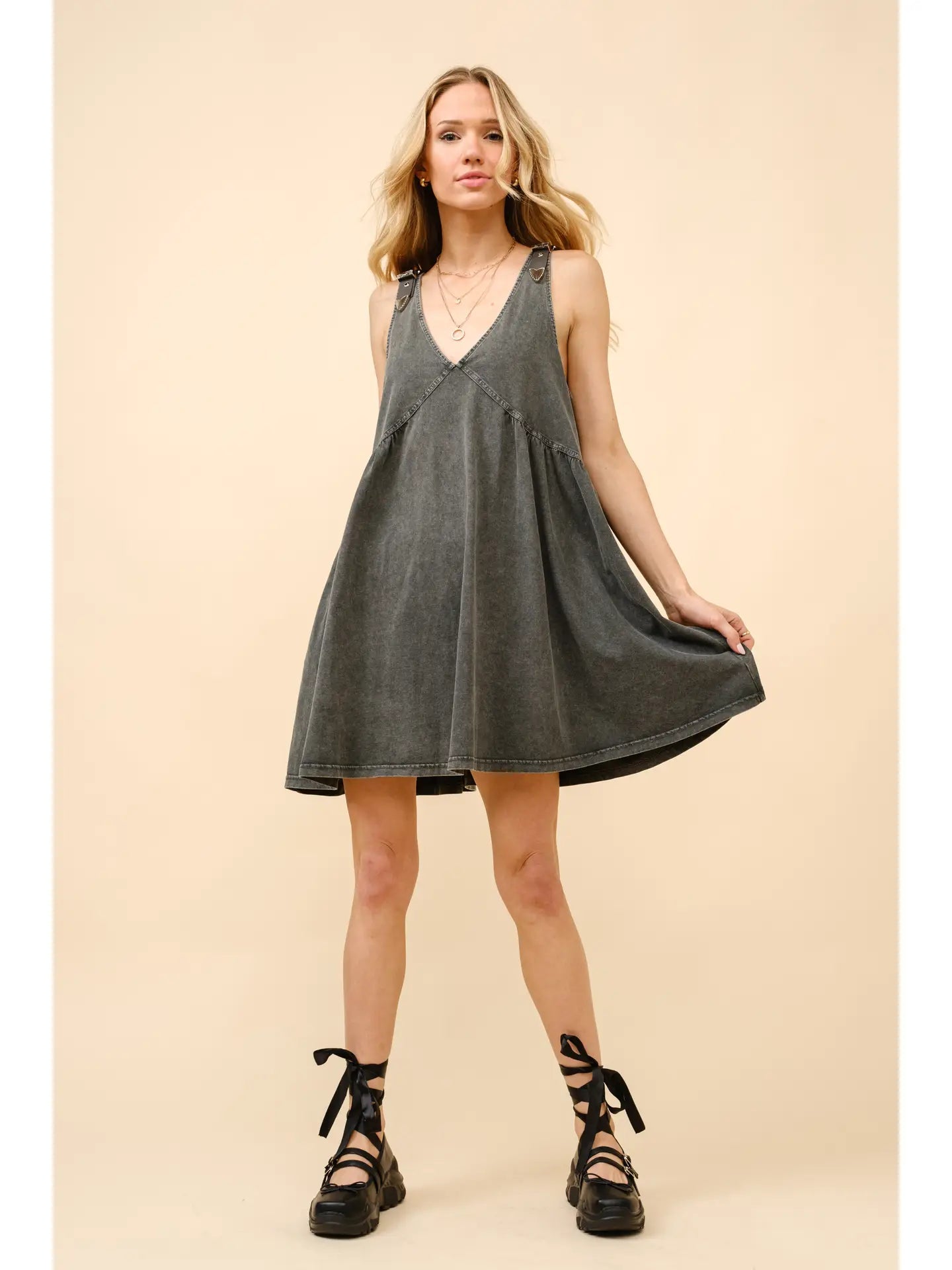 Brie Buckle Babydoll Dress - She Chester
