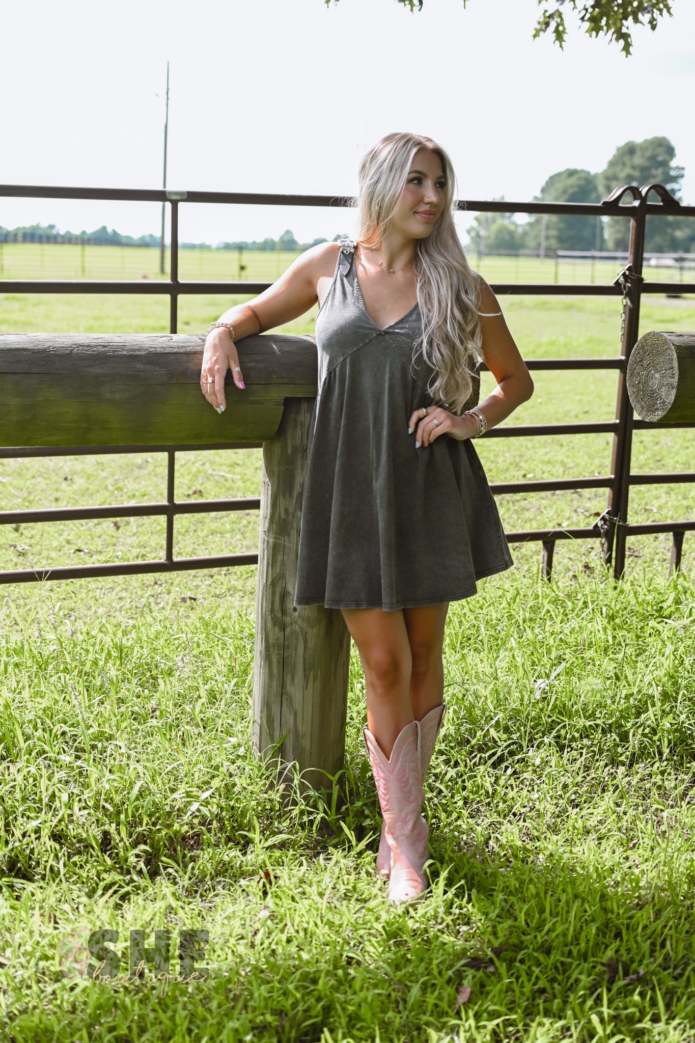 Brie Buckle Babydoll Dress - She Chester