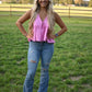 Bright Eyes Pink Tank - She Chester