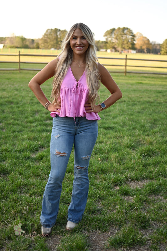 Bright Eyes Pink Tank - She Chester