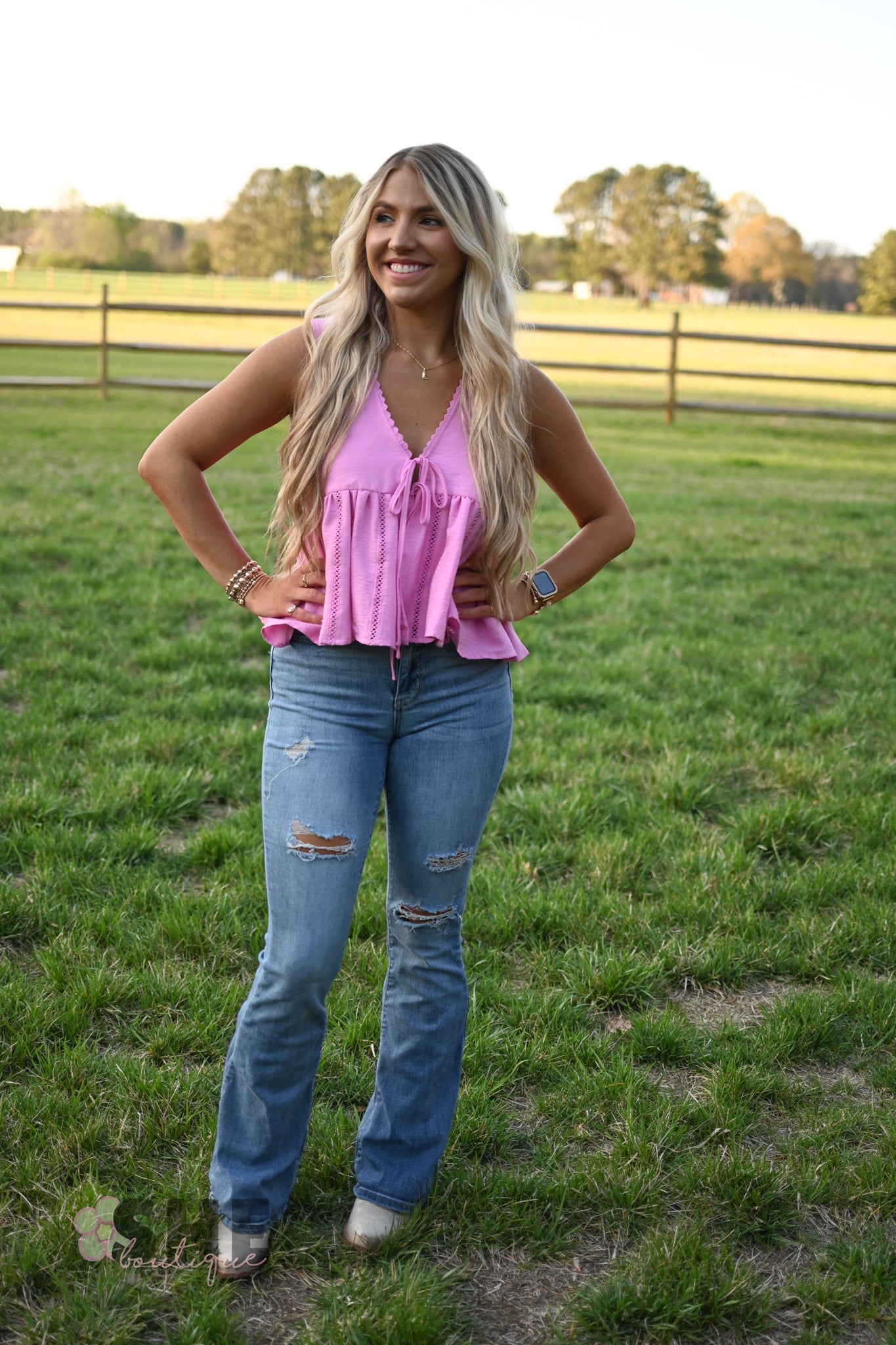 Bright Eyes Pink Tank - She Chester