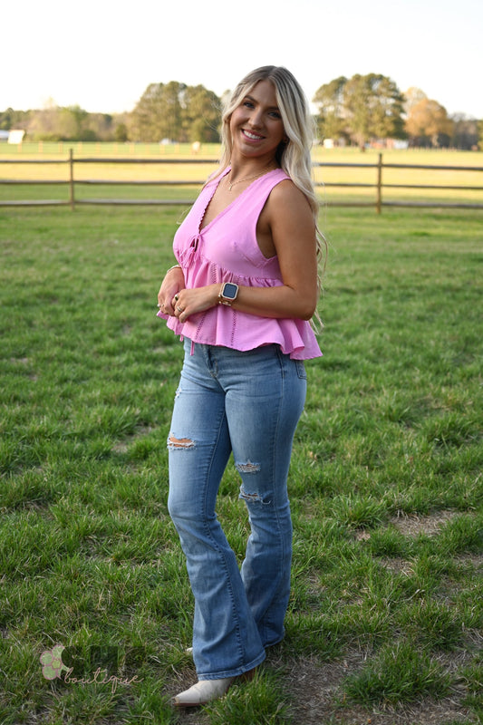 Bright Eyes Pink Tank - She Chester