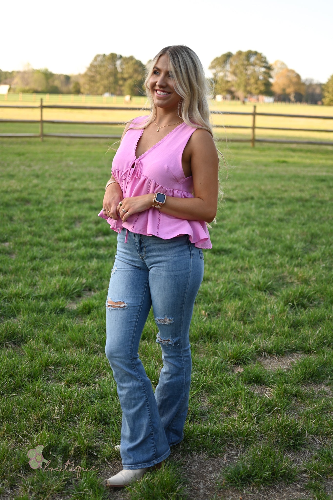 Bright Eyes Pink Tank - She Chester