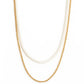 Brisa Double Chain Beaded Necklace Gold - She Chester