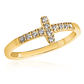 Brooks Sideways Gold Cross Ring Size 8 - She Chester