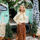 Brown Embellished Lace Hem Skirt - She Chester