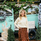 Brown Embellished Lace Hem Skirt - She Chester