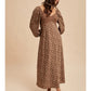 Brown Floral Lace Panel Maxi Dress - She Chester