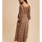 Brown Floral Lace Panel Maxi Dress - She Chester