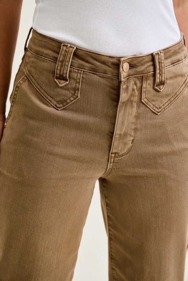 Brown HW Ankle Wide Leg 881095 - She Chester