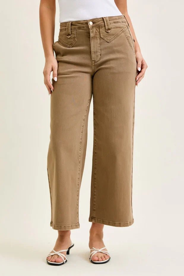 Brown HW Ankle Wide Leg 881095 - She Chester