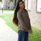 Brown Ribbed Long Sleeve - She Chester