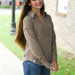 Brown Ribbed Long Sleeve - She Chester