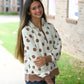Brown & White Polka Dot Scallop Pull - She Chester