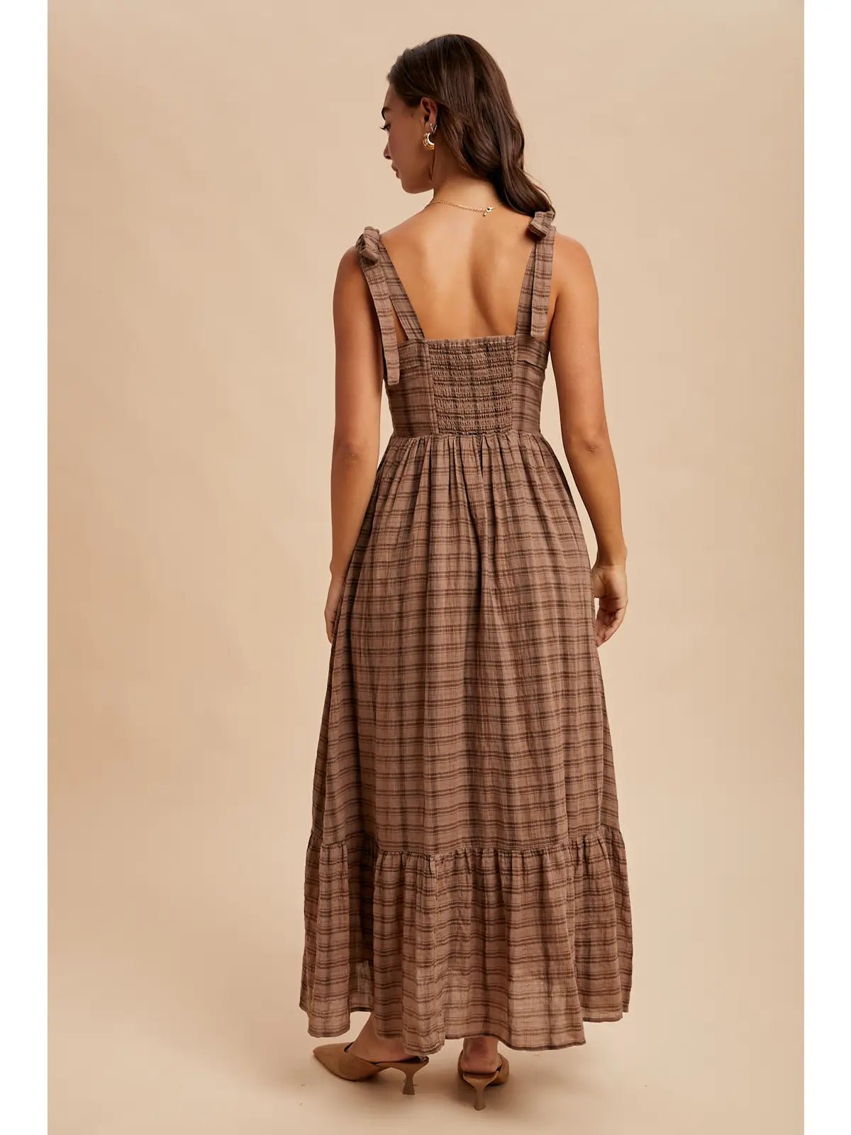 Brownie Tartan Cotton Maxi Dress - She Chester
