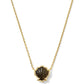 Brynne Gold Shell Short Pendant Necklace in Golden Obsidian - She Chester