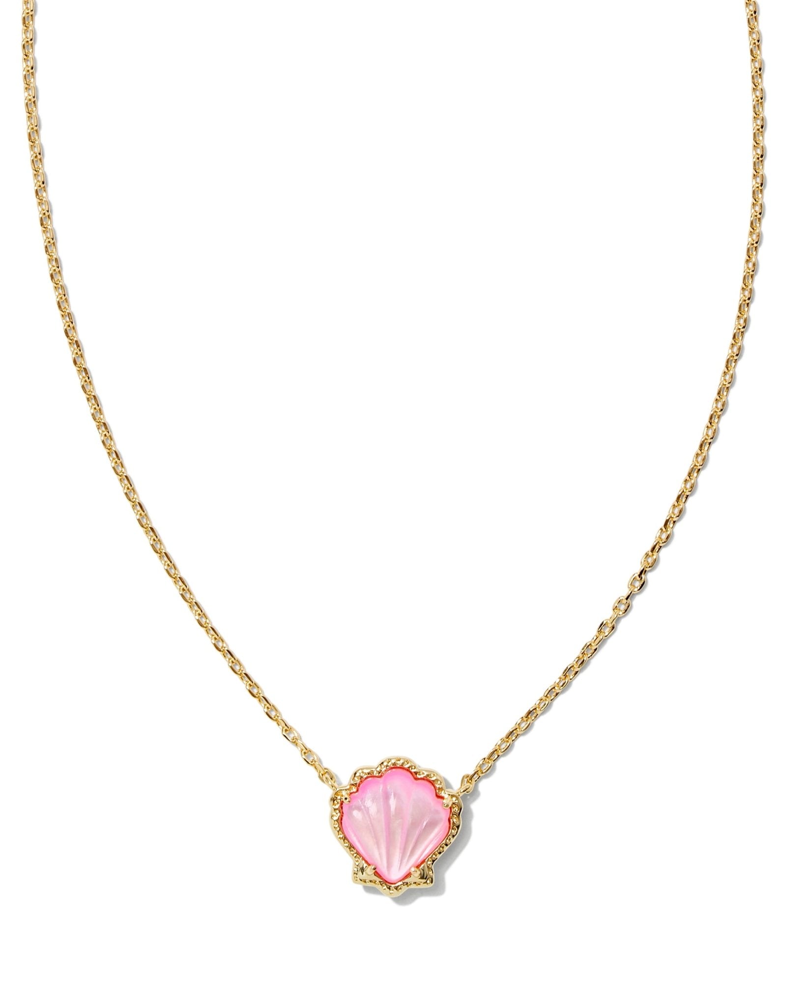 BRYNNE SHELL SHORT PENDANT NECKLACE IN GOLD BLUSH IVORY MOTHER OF PEARL - She Chester