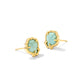 BRYNNE SHELL STUD EARRINGS IN GOLD SEA GREEN CHRYSOCOLLA - She Chester