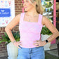 Bubble Gum Pink Cian Tank - She Chester