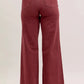 Burgundy Hight Waist Retro Wide Jeans Style 881032 - She Chester