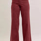 Burgundy Hight Waist Retro Wide Jeans Style 881032 - She Chester