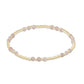 GEMSTONE GOLD JOY PATTERN 3MM BEAD BRACELET - PINK OPAL