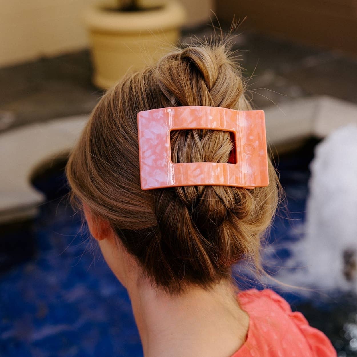 Flat Rectangle Hair Clip | Large | Dreamsicle