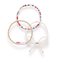 Red, White and Blue Luster Sprinkle Bracelet: Standard 6.75 inch