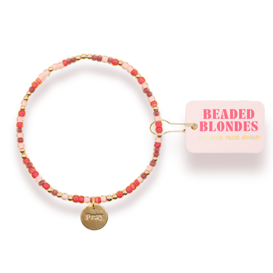 Pray Charm Sprinkle Bracelet: Standard 6.75 inch