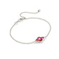 Framed Abbie Delicate Chain Bracelet Rhodium Light Burgundy Illusion